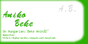 aniko beke business card